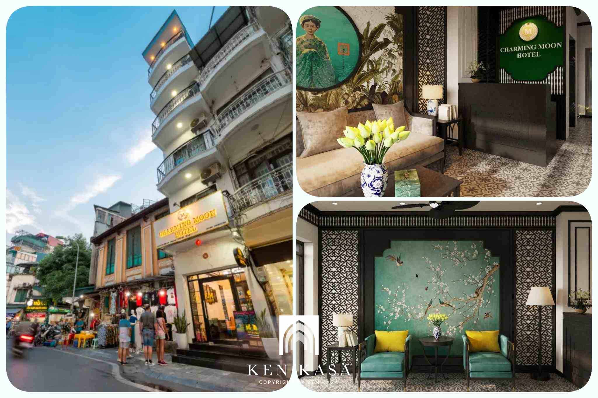Thiết kế ngoại thất của Charming Moon Hanoi Hotel 